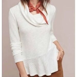 Anthropologie Cream Cowl Neck Sweater